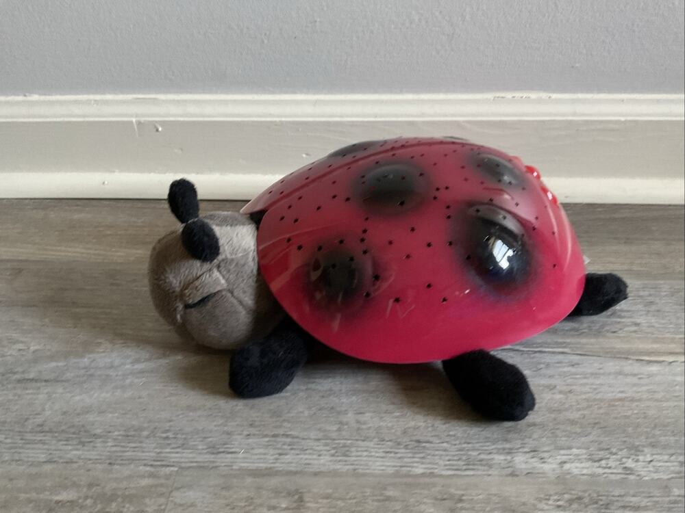 Cloud B Ladybug Twilight Projector Red Black Plush Hard Shell Nightlight Stars
